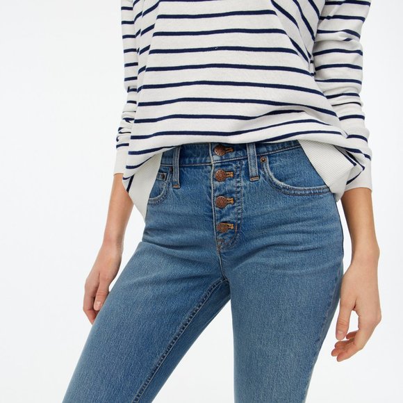 NWT Womens Size 29 29x26.5 J Crew Button Fly Flare Crop Jean in All-Day Stretch - Picture 3 of 4